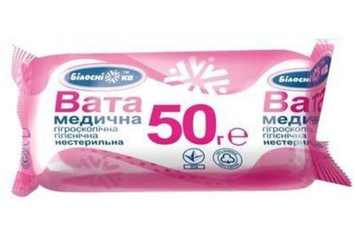 Вата "Белоснежка" рулон 50 г (нестерильная) 21695 фото