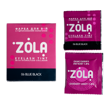 Zola краска для бровей с коллагеном в саше 5ml (06 Blue black) 15646 фото