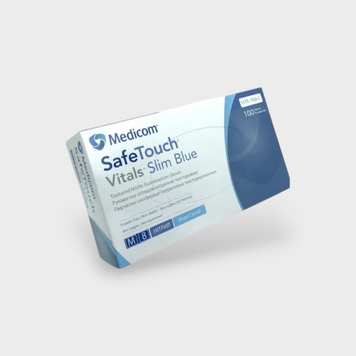 Перчатки Medicom SafeTouch Vitals Slim M 3.0g(голубые) 13143 фото