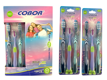 Зубная щетка для семьи 3в1 шт. COBOR E520 22587 фото